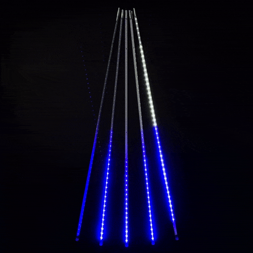 Гирлянда Тающие Сосульки 5шт по 100см 24В 480 Бело-Синих Светодиодов Провод Черный ПВХ IP55 9590₽