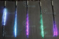 Светодиодные тающие сосульки Rich LED, витая форма, комплект 10 шт. по 50 см, RGB, 12 B, соединяемый. RL-MT10*0.5C-12V-W/RGB