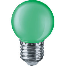 Лампа светодиодная LED 1Вт Е27 230В зеленый NLL-G45-1-230-G-E27 шарик цветной