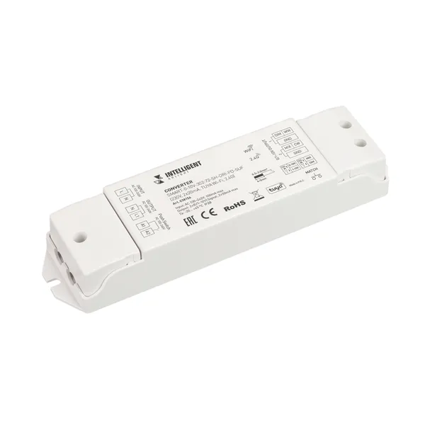 INTELLIGENT ARLIGHT Конвертер SMART-0-10V-302-72-SH-DRI-PD-SUF (230V, 2x20mA, TUYA Wi-Fi, 2.4G) (IARL, IP20 Пластик, 5 лет) конвертер sr 2818win white arlight ip20 пластик 3 года