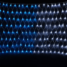 Светодиодная Сеть с Эффектом Бегущий Огонь 3 x 1 м Синяя 24В, 320 LED, Провод Прозрачный Силикон, IP65