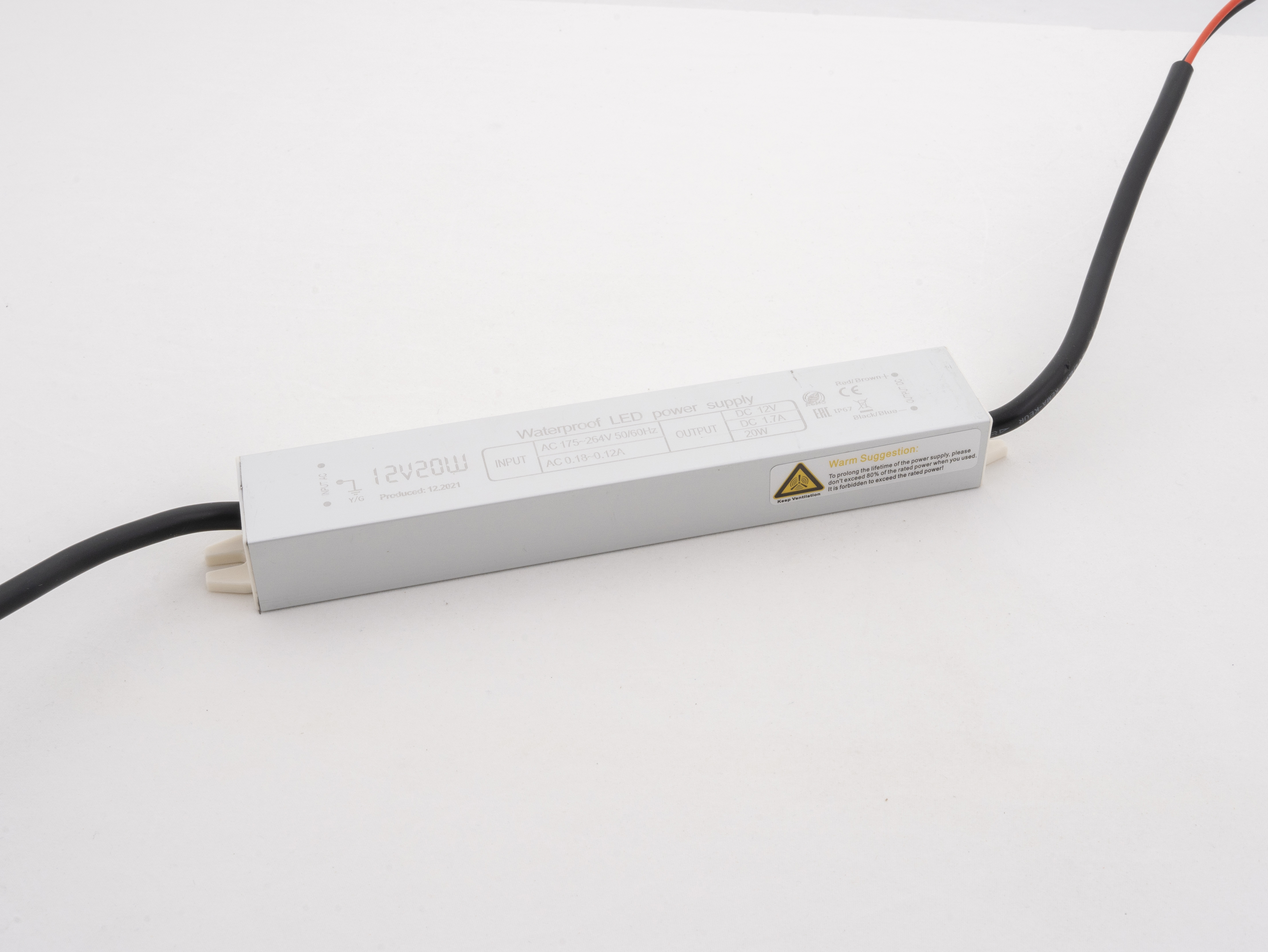 Блок питания LEDS POWER 20Вт 12В IP67 алюминий SLIM 005102 861₽