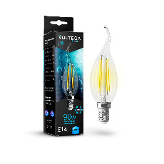 Лампа светодиодная Voltega E14 9W 4000K прозрачная VG10-CW35E14cold9W-F 7133