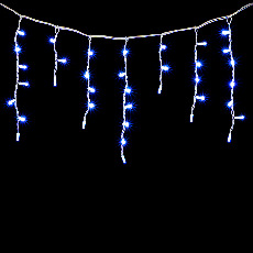 Гирлянда Бахрома 3,1 x 0,5 м Синяя 220В, 150 LED, Провод Белый Каучук, IP54