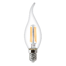 Лампа светодиодная филаментная Thomson E14 7W 6500K свеча на ветру прозрачная TH-B2336