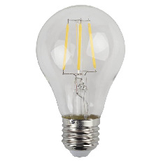 Лампа светодиодная филаментная ЭРА E27 5W 4000K прозрачная F-LED A60-5W-840-E27 Б0019011