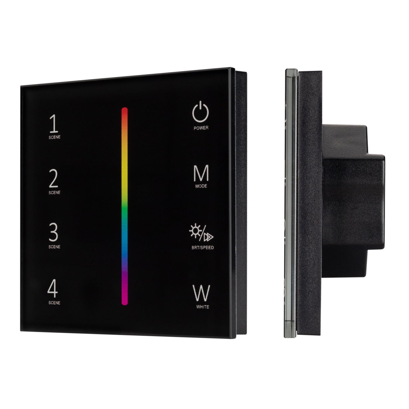 Панель SMART-P22-RGBW-G-IN Black (12-24V, 4x3A, Sens, 2.4G) (Arlight, IP20 Пластик, 5 лет) сетевые фильтры isol 8 connect slave iec 2x4 black