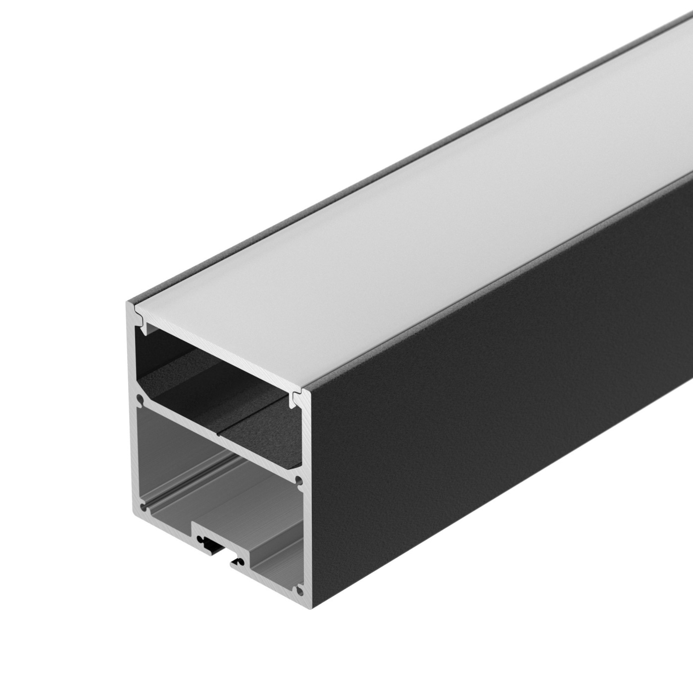 Профиль с экраном SL-LINE-5050-2500 BLACK+OPAL профиль глубокий алюминиевый для светодиодной ленты прямой 2 м чёрный