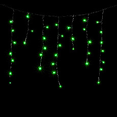Гирлянда Бахрома 3,1 x 0,5 м Зеленая 220В, 150 LED, Провод Черный ПВХ, IP54