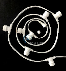 Белт-лайт Rich LED белый, 2-х проводной, между лампами 20 см, патрон-резина, RL-BL2-50M-250-W