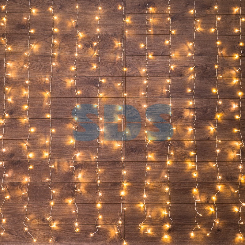 Гирлянда «Светодиодный Дождь» 3х2 м, свечение с динамикой, прозрачный провод, 230 В, цвет теплый белый