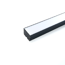Профиль алюминиевый накладной "Линии света", черный, CAB257