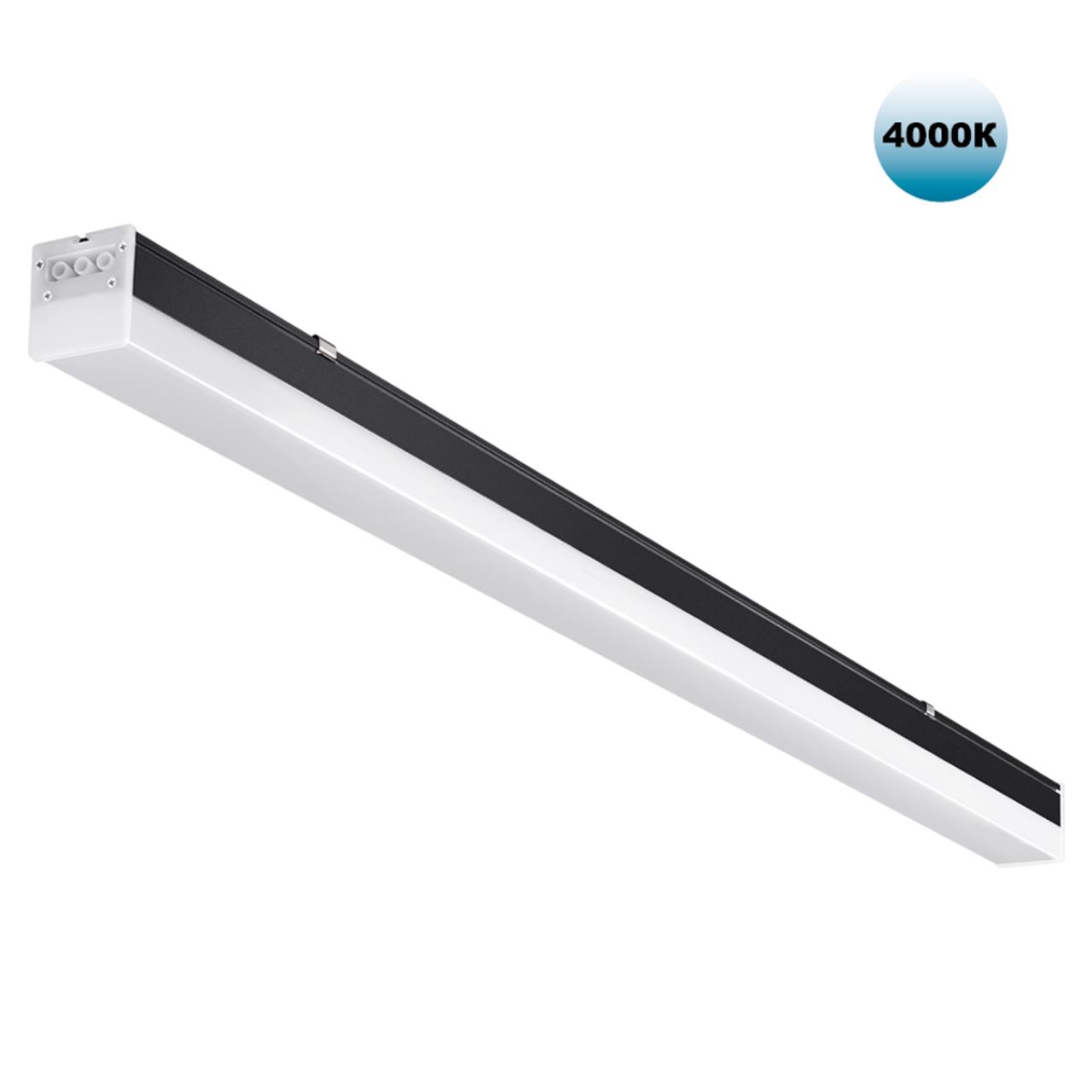 359113 OVER NT23 204 черный Светильник линейный в комплекте прямой соединитель крепёжные планки сетевой кабель 2м IP20 LED 50W 4000K 100-265V BITS 10416₽