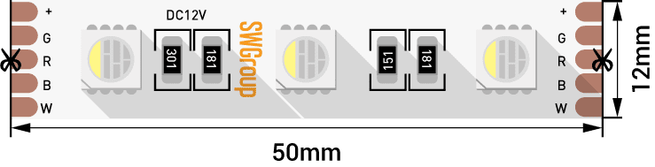 Светодиодная лента SWG5120-24-28.8-RGB-65 георгиевская лента за деда за русь наклейка на авто 500 100 мм
