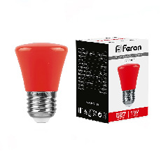 Лампа светодиодная, (1W) 230V E27 красный C45, LB-372