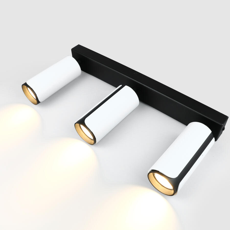 Спот на основании GWL-3GU10-M-IP20 Тройной Белый Черный Монохром 4782₽