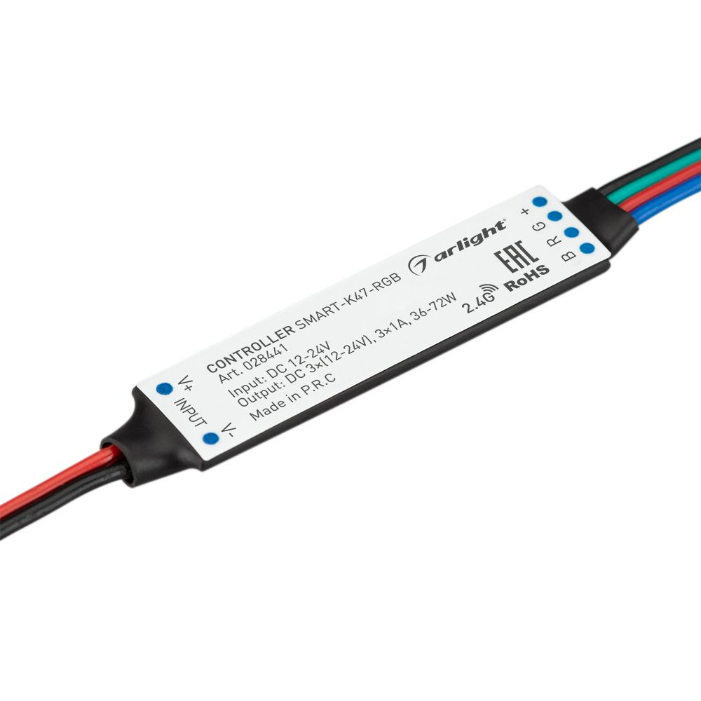 Контроллер SMART-K47-RGB (12-24V, 3x1A, 2.4G) (Arlight, IP20 Пластик, 5 лет) контроллер hx 805 2048 pix 5 24v sd карта пду arlight