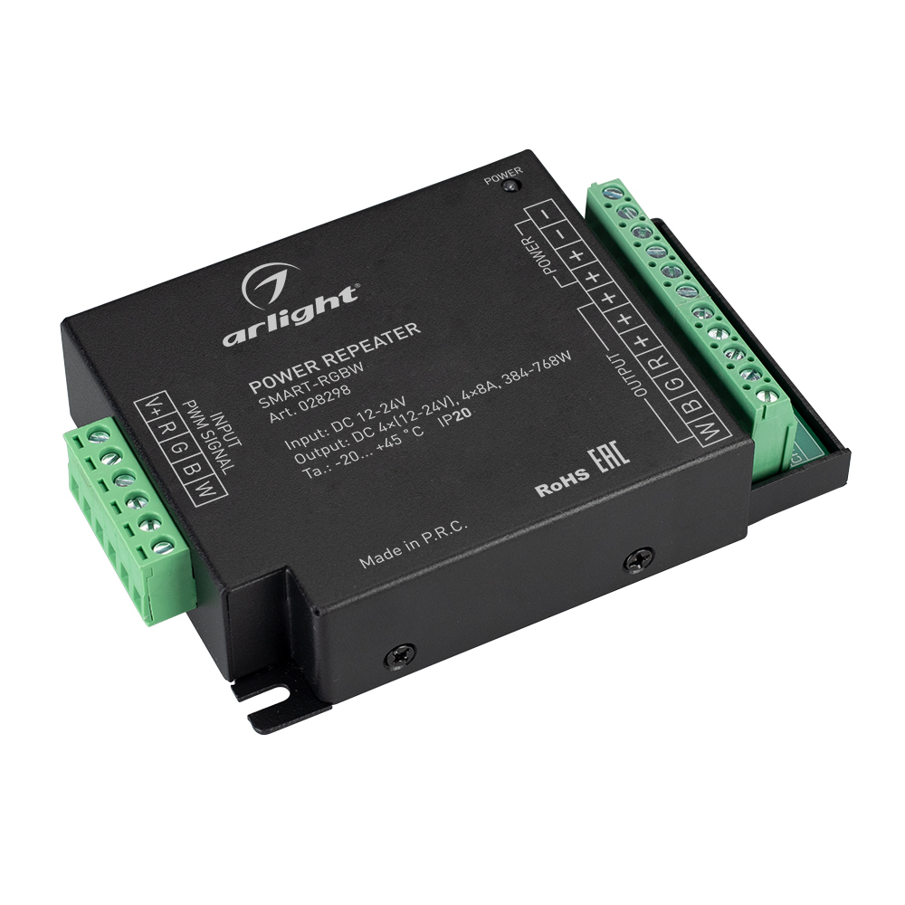 Усилитель SMART-RGBW (12-24V, 4x8A) (Arlight, IP20 Металл, 5 лет) smart programmable lededit k 8000c sd card 8000pixels rgb rgbw sd card led controller