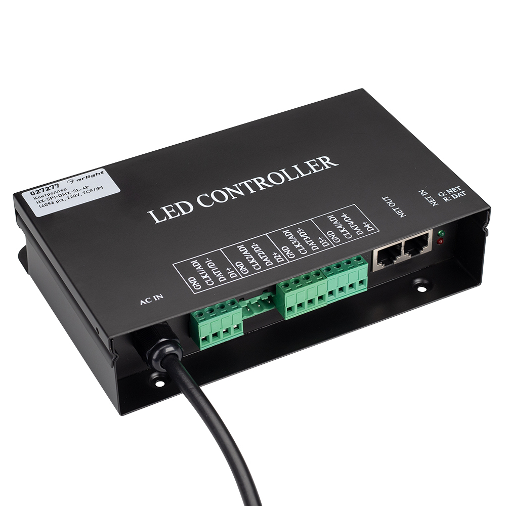 Контроллер HX-SPI-DMX-SL-4P (4096 pix, 220V, TCP/IP, add, ArtNet) (Arlight, IP20 Металл, 2 года) блок питания vbparts 19v 4 74a 7 4pin для hp без кабеля 220v 019305