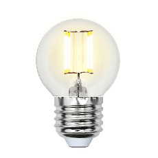 Лампа светодиодная филаментная Uniel E27 6W 4000K прозрачная LED-G45-6W/NW/E27/CL GLA01TR UL-00002208