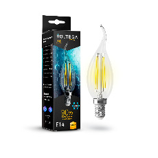 Лампа светодиодная Voltega E14 6,5W 2800K прозрачная VG10-CW35E14warm9W-F 7132