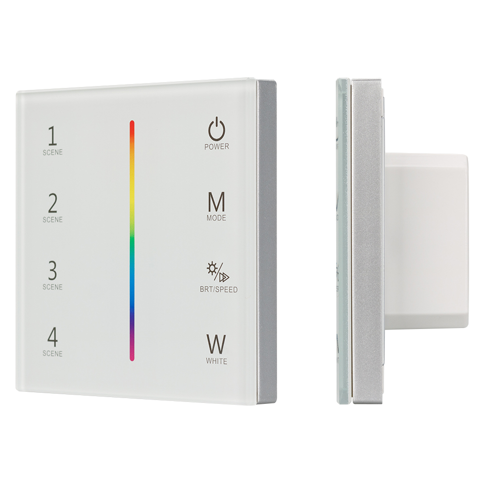 Панель Sens SMART-P22-RGBW White (12-24V, 4x3A, 2.4G) (Arlight, IP20 Пластик, 5 лет) диммер sr 2005 silver r 12 36v 96 288w ir sensor arlight