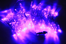 LED-PLS-100-10M-240V-V/C-W/O, фиолетовый/прозр. провод, соед (без сил шнура) С КОЛПАЧКОМ