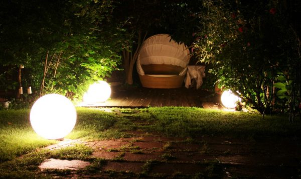 Светильники шары для подсветки сада