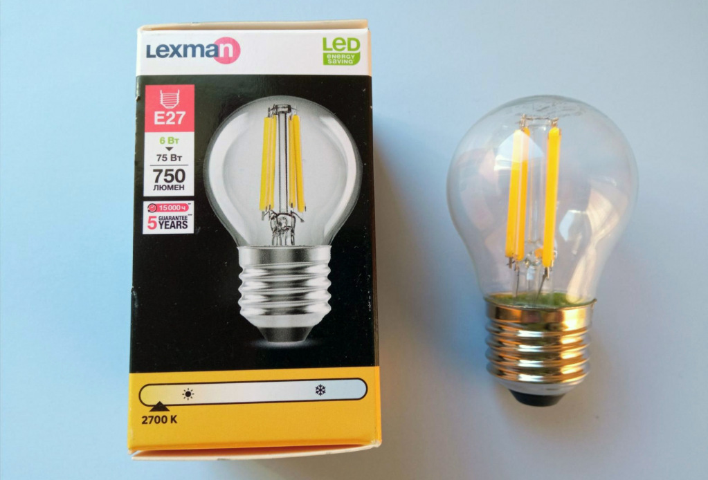 Светодиодная лампа E27 Lexman филамент