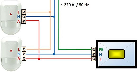 Схема подключения led-прожектора
