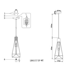 Подвесной светильник Lumien Hall Карру LH4117/1P-WT