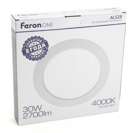 Светодиодный светильник Feron.ONE AL528 встраиваемый 30W 4000K белый