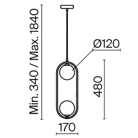 Подвесной светильник Ring G9х2 25Вт MOD013PL-02BS1