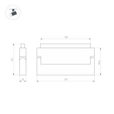 Светильник MAG-ORIENT-LASER-FOLD-S230-12W Warm3000 (BK, 30 deg, 48V, DALI) (Arlight, IP20 Металл, 3 года)