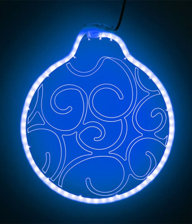 Светодиодная Фигура Шар 30 x 30 см Синяя, Гибкий Неон и Акрилайт, IP54