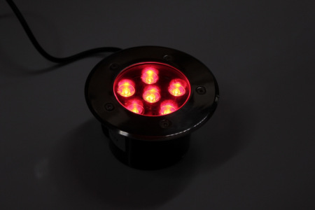 Прожектор G-MD100-R грунтовой LED-свет красный D150, 6W, 12V