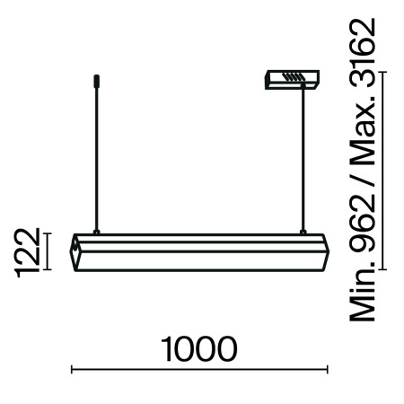 Подвесной светильник Petra 3000К 35Вт, MOD250PL-L36BS3K