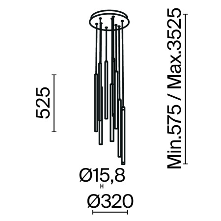 Подвесной светильник Light stick 3000К 46Вт, MOD236PL-L54B3K