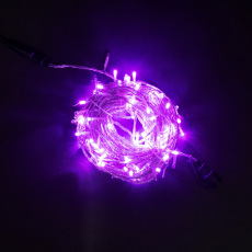Гирлянда Нить 20м Пурпурная с Возможностью Управления 24В, 200 LED, Провод Прозрачный Силикон, IP65