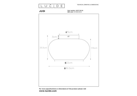 Потолочный светильник Lucide Judi 45177/30/65