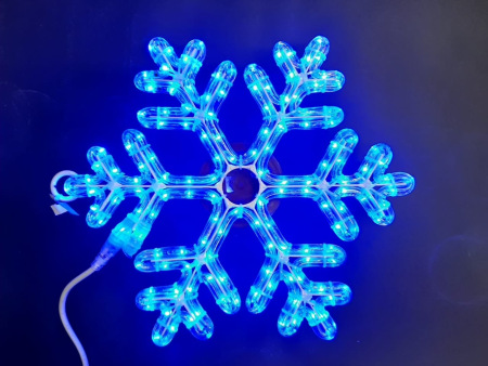 Светодиодная снежинка Rich LED, синий, дюралайт на металлокаркасе, 40 см, 144 LED, 220 B. RL-SFDL40-B