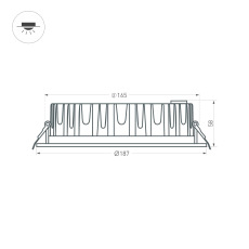 Светильник MS-MIST-BUILT-R187-21W Day4000 (WH, 110 deg, 230V) (Arlight, IP54 Металл, 5 лет)