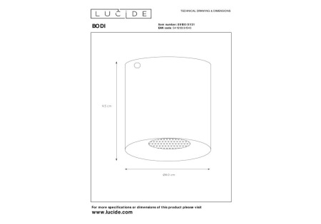 Потолочный светильник Lucide Bodi 09100/01/31