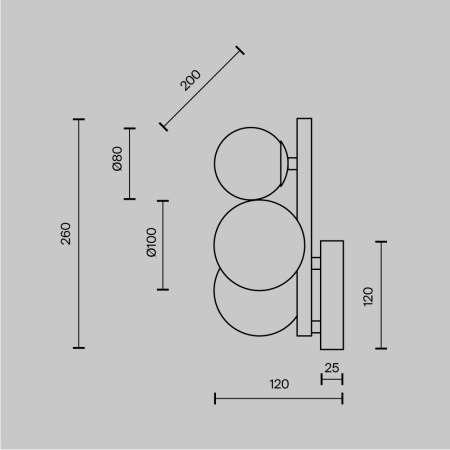 Настенный светильник (бра) Dallas G9х3, MOD545WL-03BS