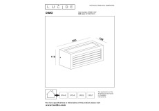 Уличный настенный светильник Lucide Dimo 27853/01/97