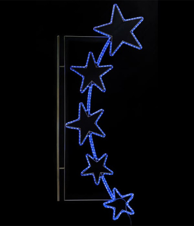 Светодиодная Консоль "Пять Звезд" 90 x 200 см, Синяя, 220В