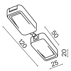 Коннектор питания прямой Radity встраиваемый белый TRA084C-W-12