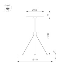 Светильник SP-CONGO-CAN-1-R400-24W Warm3000 (WH, 120 deg, 230V) (Arlight, IP20 Металл, 5 лет)