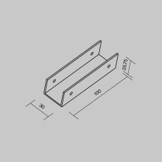 Коннектор прямой для профиля Elasity IP черный, Outdoor O-TR001-SC180