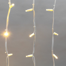 Гирлянда Айсикл (Бахрома) светодиодная 5х0,7 м, с эффектом мерцания, 152 LED, белый провод каучук 2,3мм, теплое белое свечение NEON-NIGHT